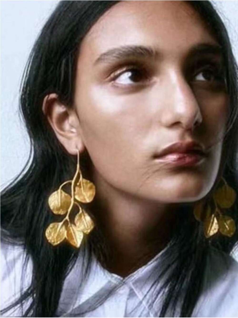 New! Gold Leaf Drop Earrings NWOT (1066)